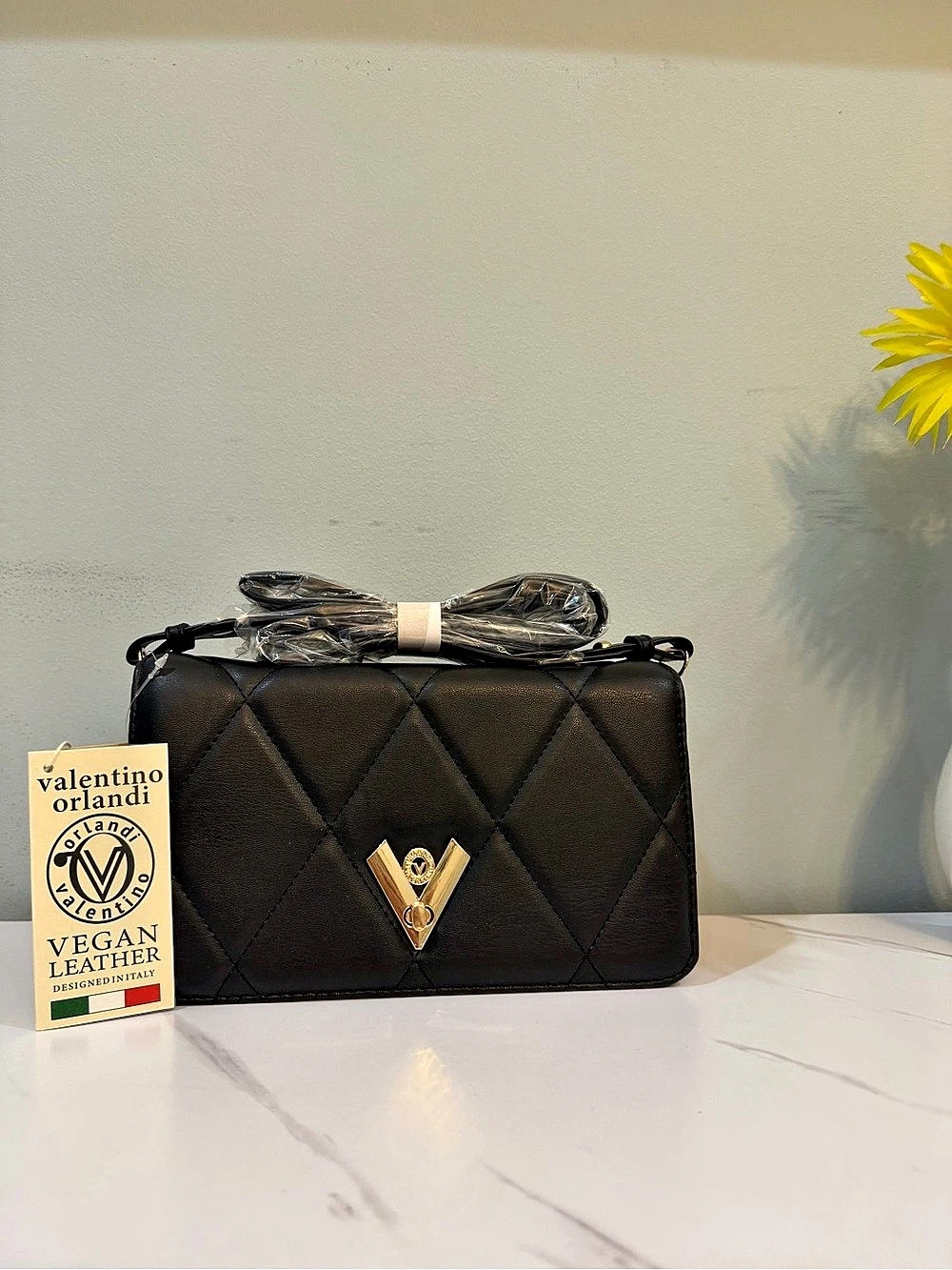 Valentino Orlandi Quilted Crossbody Shoulder Bags Black Size One